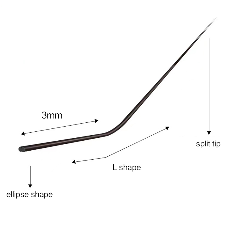 0.15mm L Shape Ellipse Lash Extensions Super Soft Double Tip 10 Years Manufacture