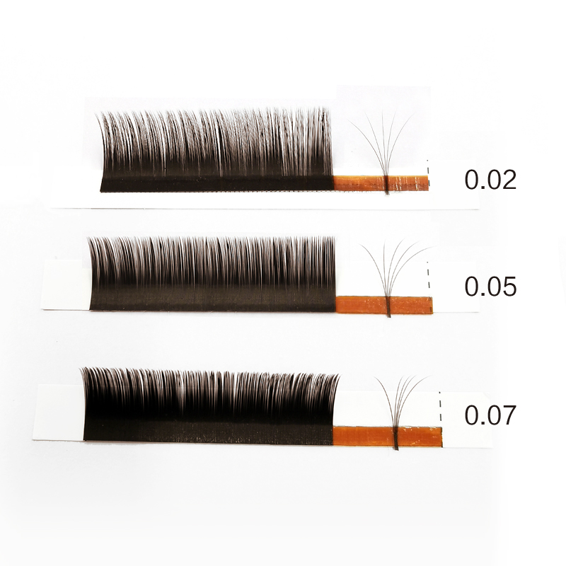 Brown Silk Volume Eyelash Extension High Density 0.07