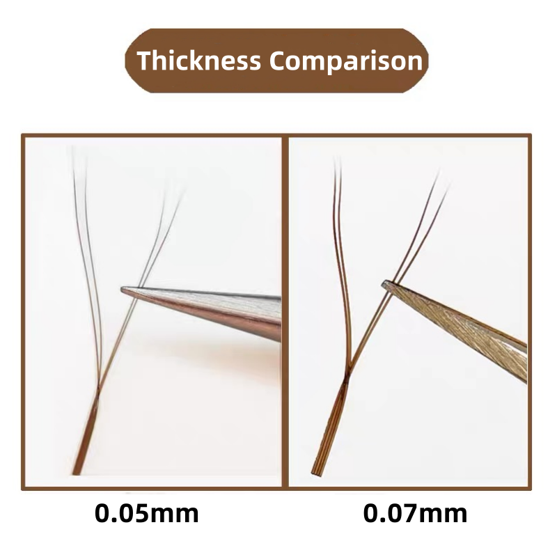 0.07mm Colored YY Lashes Natural Brown Individual C D Curl Eyelash Extensions For Wholesales