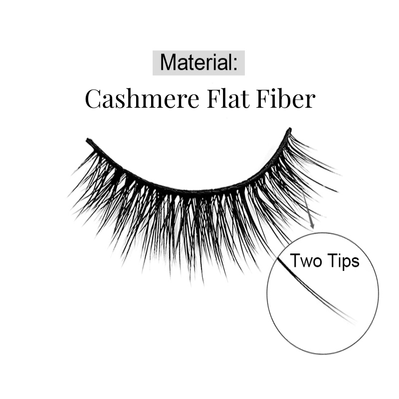 New 3D Cashmere Flat Strip Eyelash Soft Two-tip fiber Fluffy