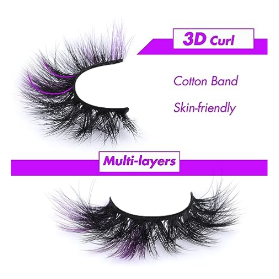 3D Colored Lashes Mix Wispy Dramatic Cat Eye Make-up Artist Faux Mink Cruelty Free